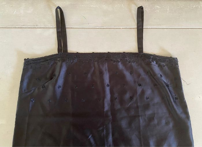 Top Caraco vintage noir avec broderies Créations Valdaran made in France taille M / L - photo numéro 10