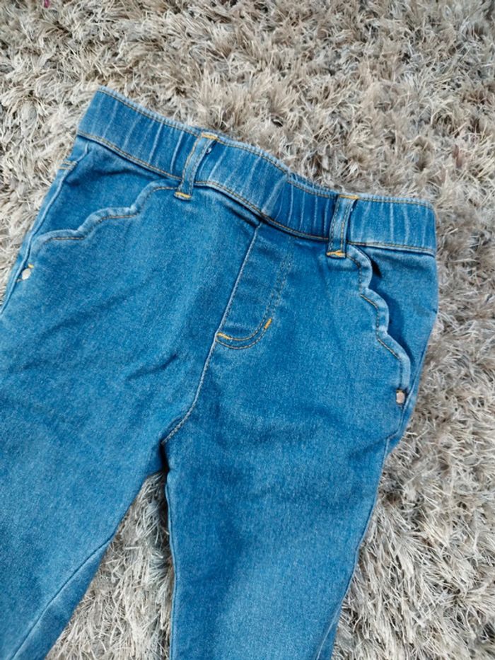 Joli pantalon en jean élastique sergent major 6 mois fille - photo numéro 2