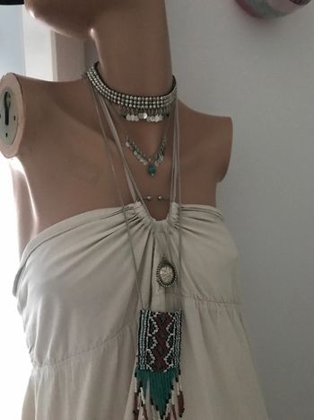 Multi collier bohème argenté