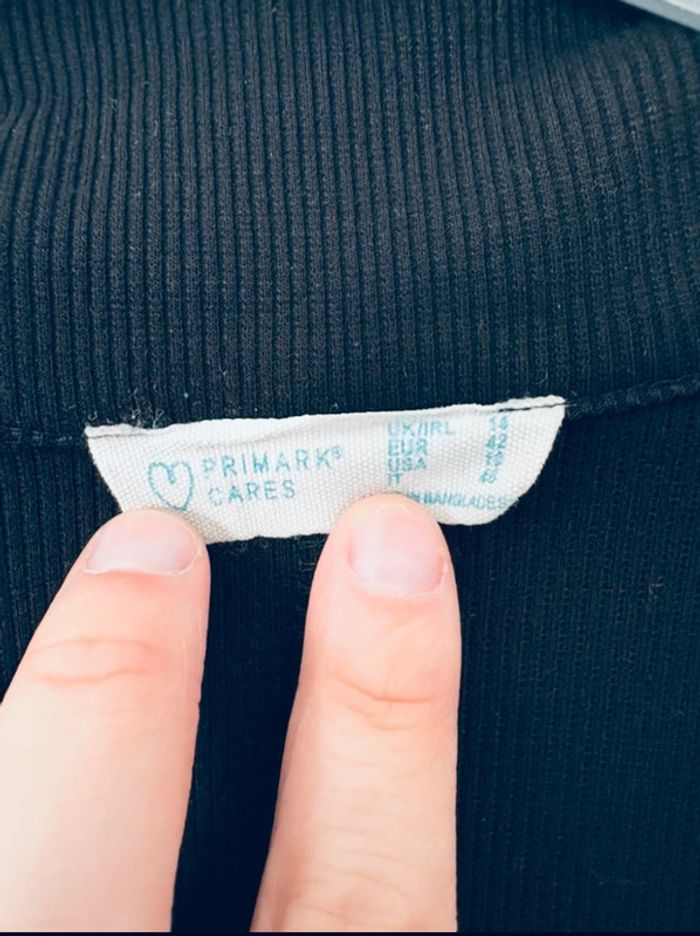 Robe polo côtelée noire Primark zippée - T. 42 - photo numéro 2