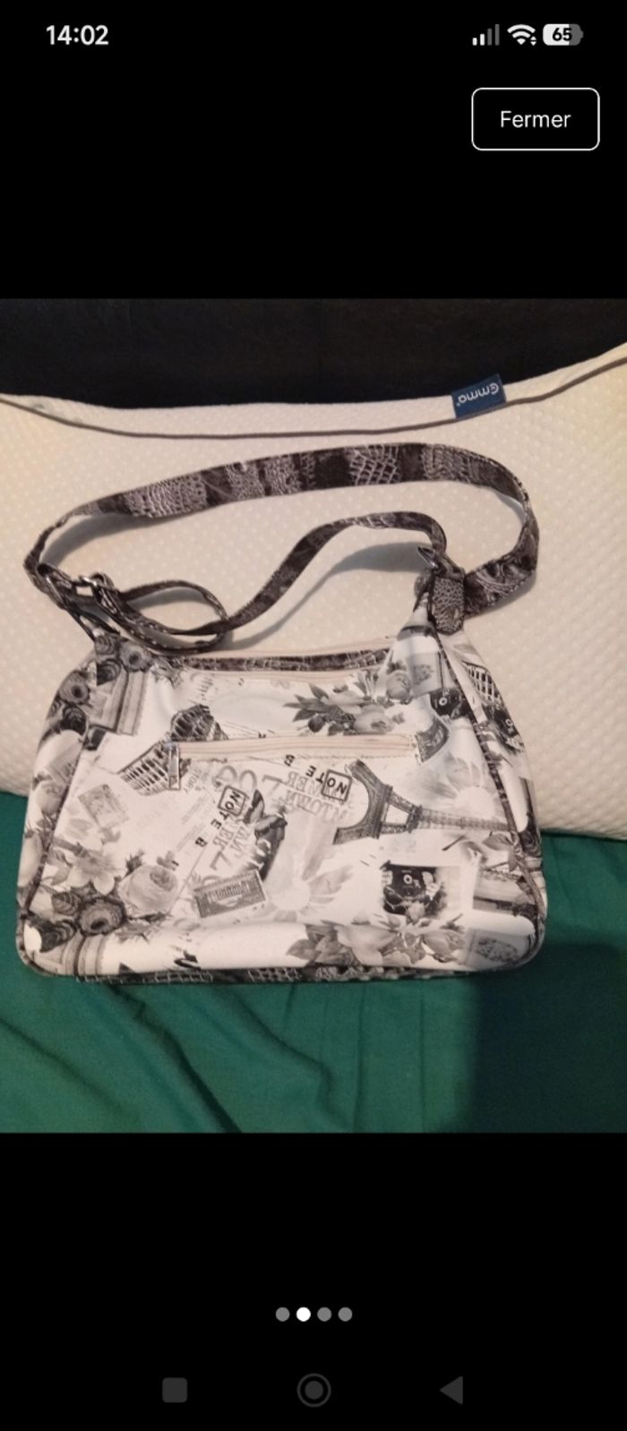 Un sac a main gris blanc - photo numéro 2