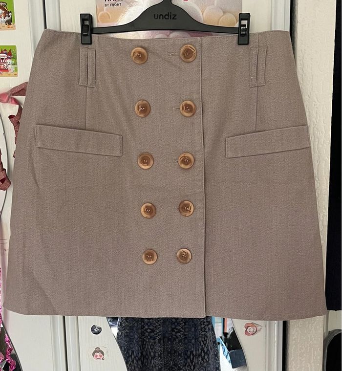 Jupe beige courte vintage, Jennyfer, 40