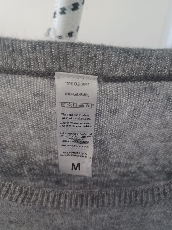Pull homme fin 100% cachemire gris M neuf - photo numéro 2