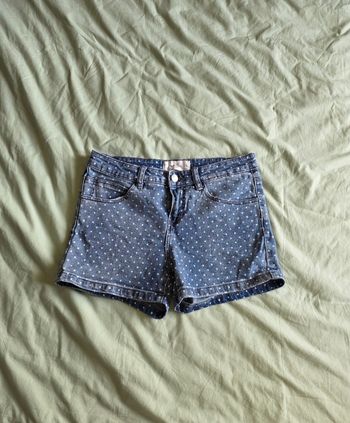 VERO MODA Shorts Jean Bleu Pois Blanc 36