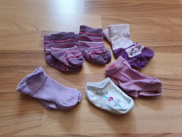 6 paires de chaussettes lilas
