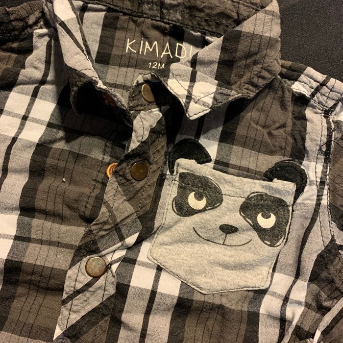 Lot 3 chemises / polo ML 12 mois Panda Noeuds Lulu - photo numéro 3