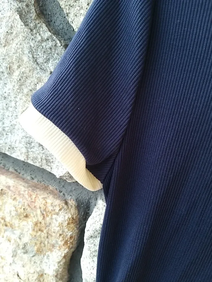 Robe femme bleue marine et blanche - photo numéro 3