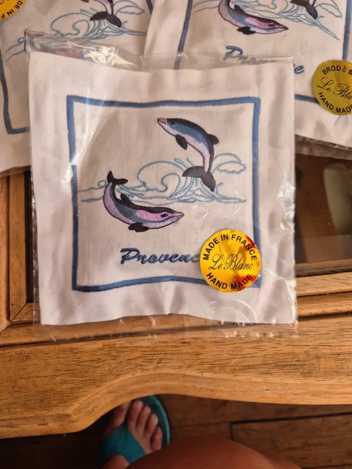 mini coussin de lavande avec broderie dauphin - photo numéro 4