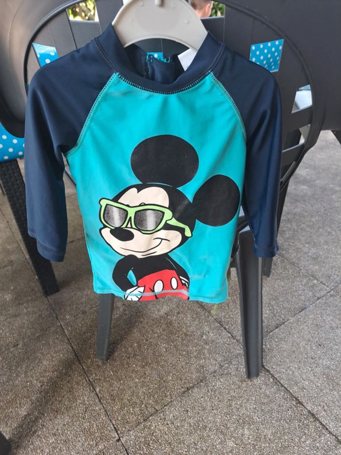 Haut de maillot de bain mickey manche 3/4anti uv 24 mois - photo numéro 6