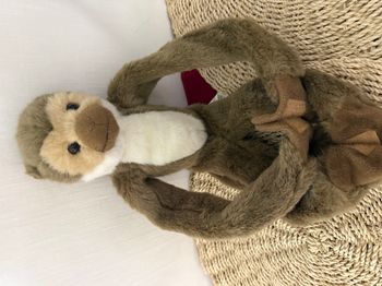 Peluche Singe NATURE ET DECOUVERTES type gibbon Longues Jambes beige marron