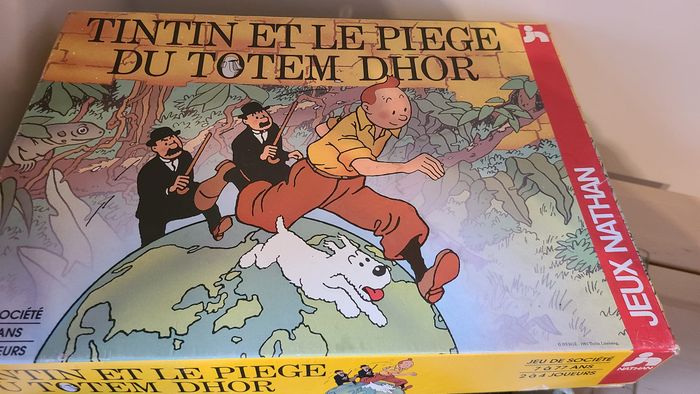 Jeu de Société Tintin et le Piège du Totem Dhor Nathan 1992 Vintage Complet