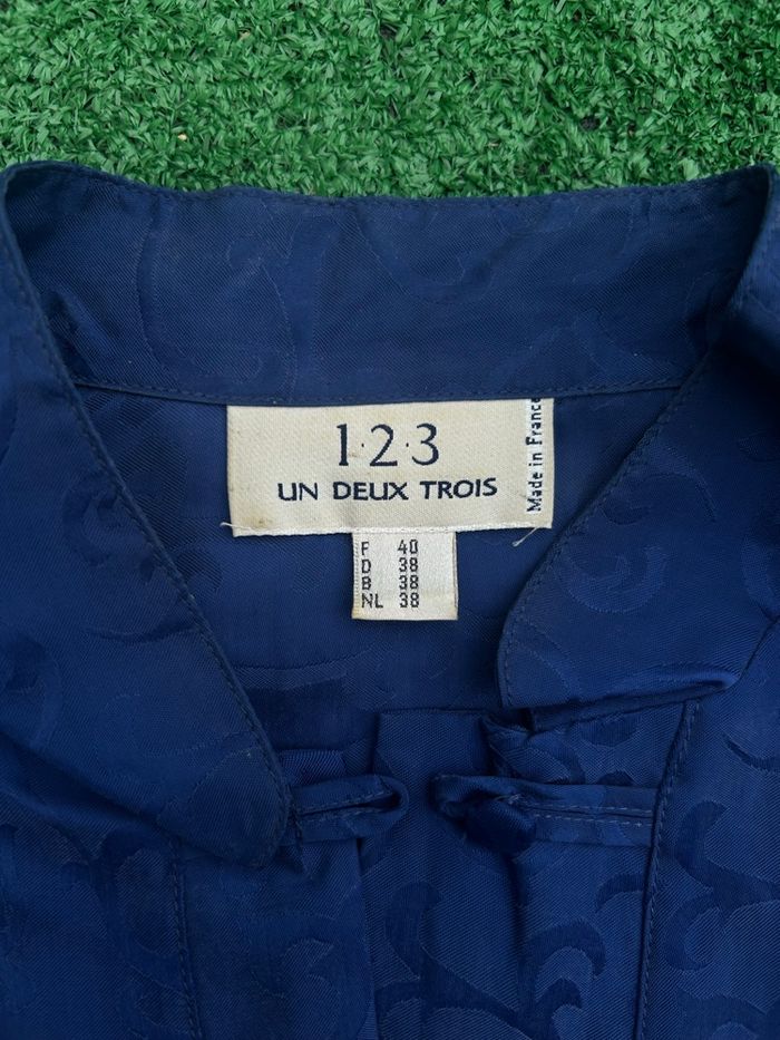 Chemise asiatique 1-2-3 bleu L (40) femme Made in France - photo numéro 3