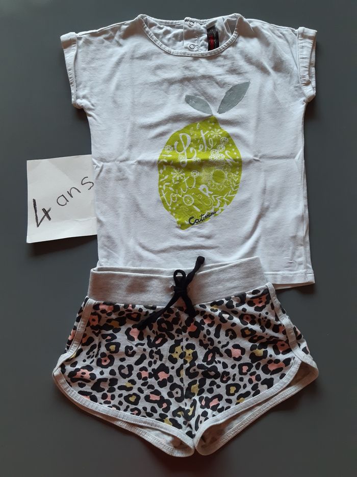 lot fille été 4ans : tee-shirts et shorts - photo numéro 2
