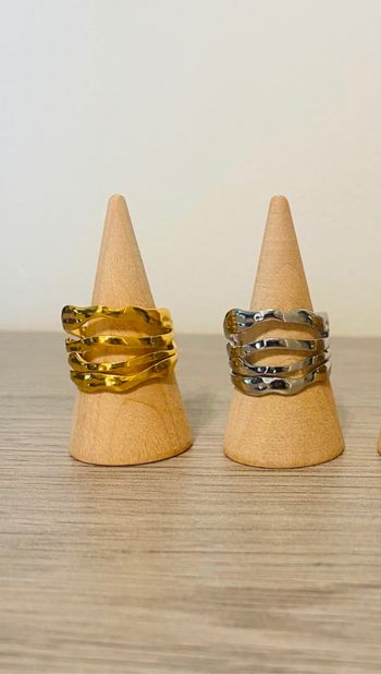 Bague épaisse torsadée acier inoxydable