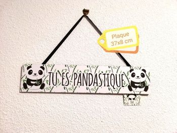 Plaque panda taille 37x8 cm