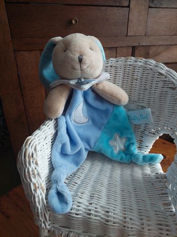 Doudou lapin bleu luminescent étoile Baby Nat'