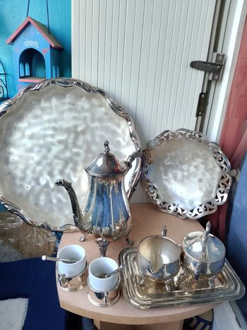 Service à thé/café en métal argenté LÉONARD
