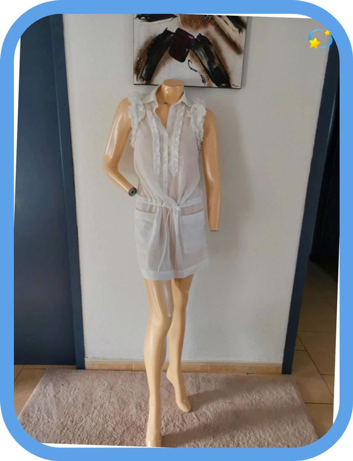 très belle robe blanche ou tunique taille 38