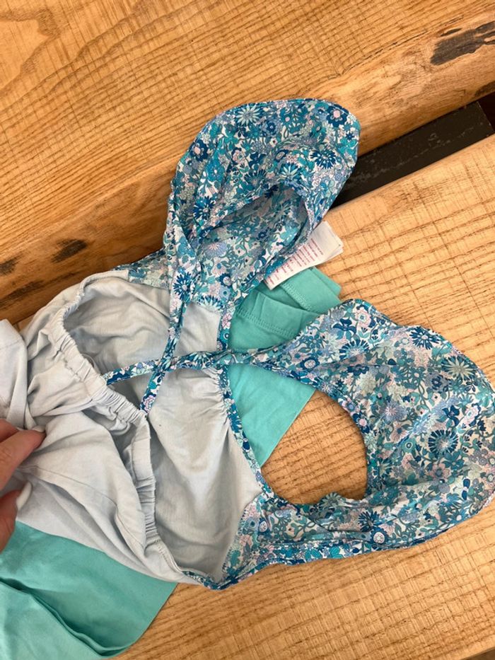 Ensemble 10 ans Jacadi okaidi 12 été débardeur Liberty legging court bleu - photo numéro 3