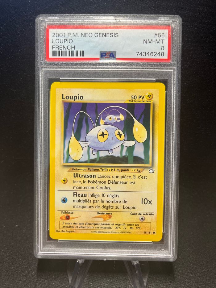 Carte Pokémon Loupio 55/111 Neo PSA 8 - photo numéro 1