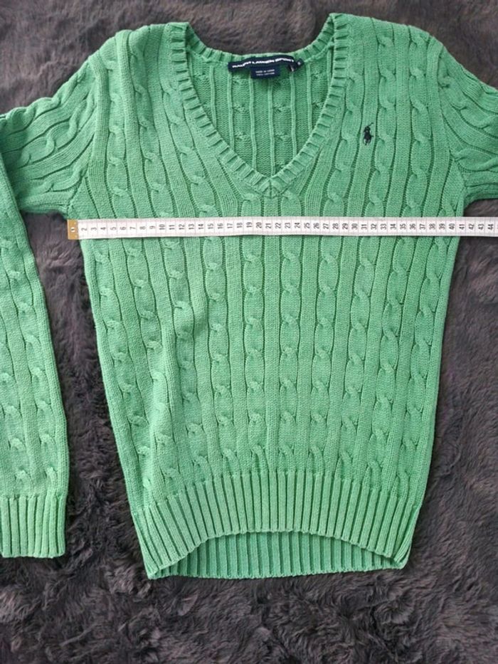 Pull torsadé Col V Ralph Lauren vert, S Femmes - photo numéro 9