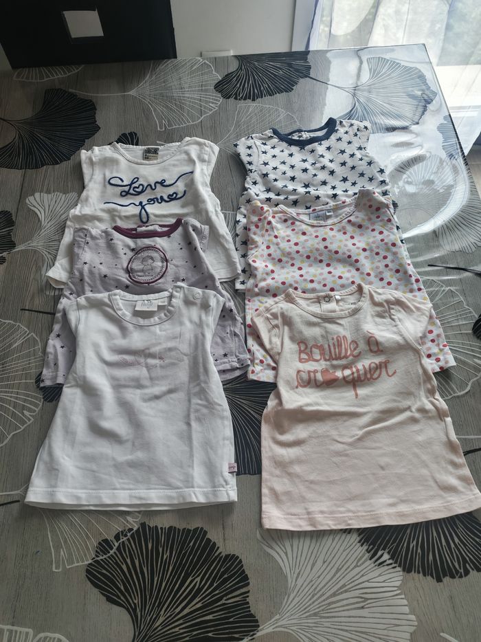 Lot 6 tee-shirts bébé fille