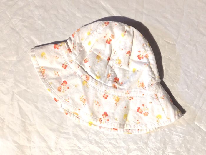 Chapeau Bob Blanc Flot Ruban Rose Motif Floral Fleurs Flore Vêtement Accessoire Petits Enfants Bébés - photo numéro 6