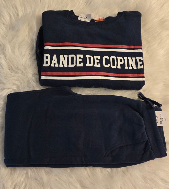 Neufs (non portés) 🏷🤩🥰  ensemble sweat et pantalon molleton 8 ans fille 🤩🥰 - photo numéro 2