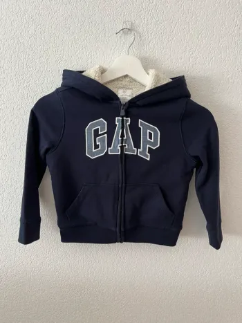 Sweat zippé à capuche doublé sherpa GAP - 5 ans