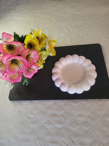 Vide poche torsadé marbré-violet et blanc-12cm