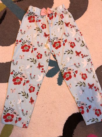 Pantalon fin fille 6 ans fleurs