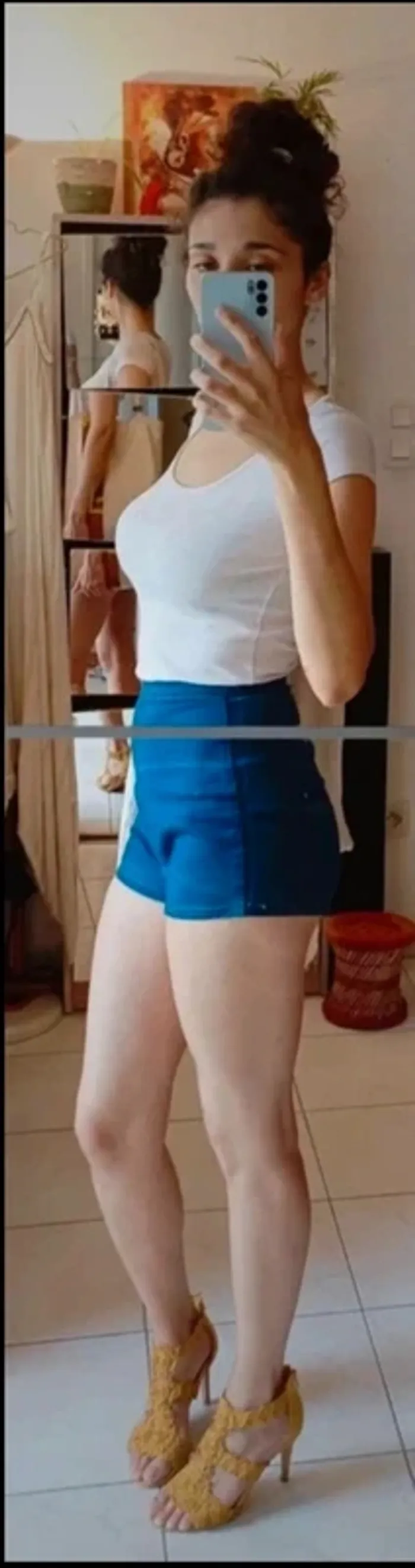 Mimi short en jean taille haute - photo numéro 2