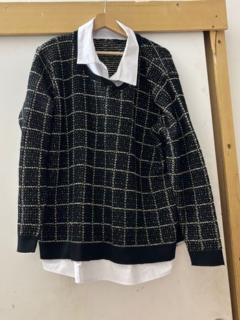 Pull pailleté + chemise