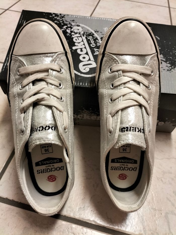 Baskets basses argent