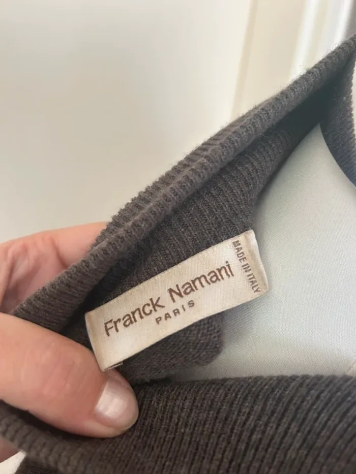 Frank Namani,pull marron femme, taille FR 36 100 % cachemire - photo numéro 7