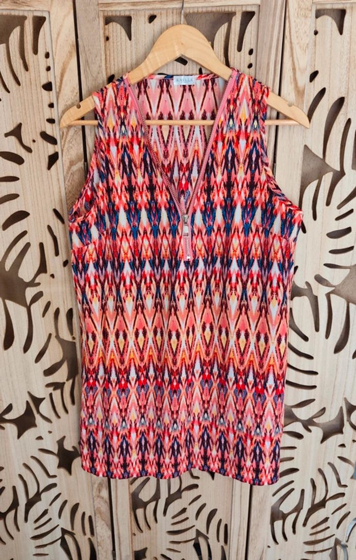 Tunique longue ou robe courte à motif coloré Kaylla Paris - photo numéro 5