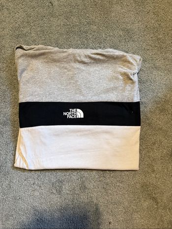 The North Face Men's Color Block Logo Tee - Gray/Black/White - Size [M]