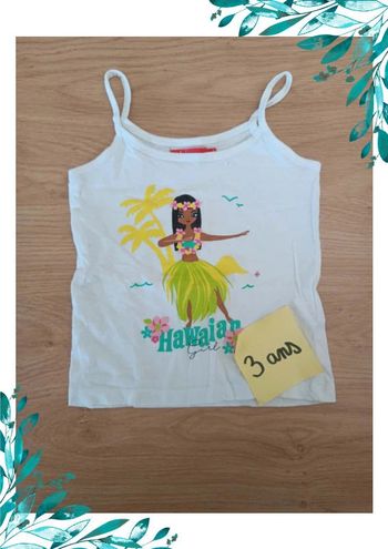 Tee shirt top fines bretelles 3 ans