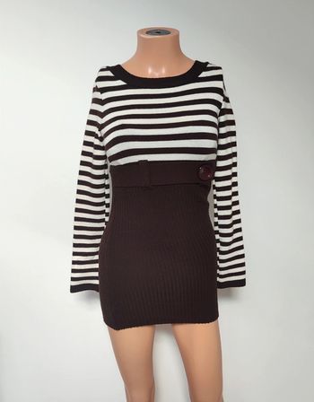 Pull rayé marron 36