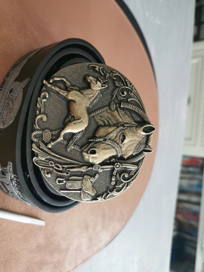 Ceinture de cowboy country cheval et poney doré - photo numéro 2