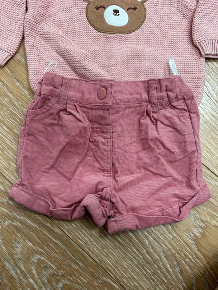 Pull en mailles et short rose en velours - 68 cm C&A - photo numéro 2