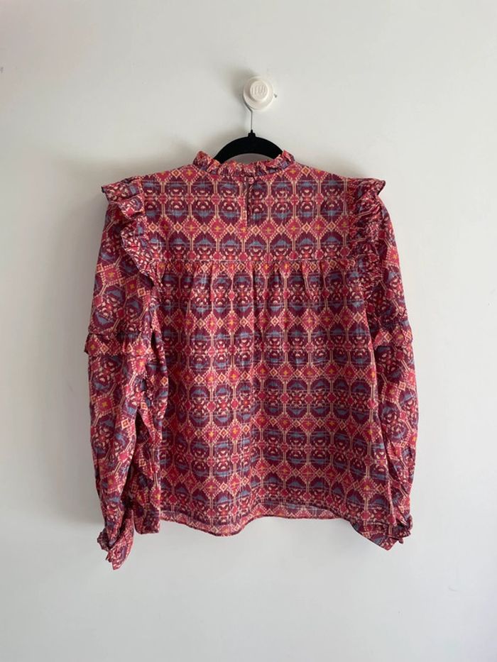 Blouse Sézane volantée à motif géométrique - photo numéro 7