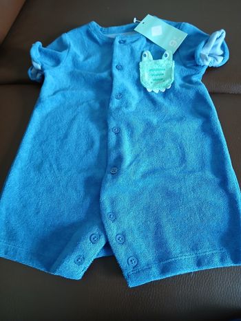 barboteuse combishort garcon en matiere eponge tex baby 71 cm 9 mois 