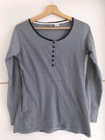 Haut/Tee shirt manches longues 38/40 rayé marine et blanc #espanolitinafemme