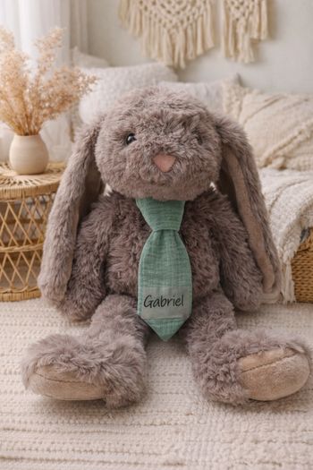 Doudou lapin peluche personnalisé 