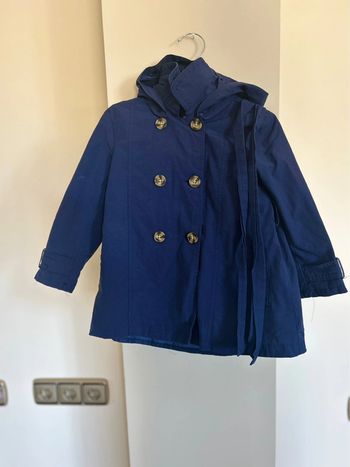 Impermeable - Talla 3 Años - Azul Marino Oscuro (Capucha Desmontable y Cinturón)