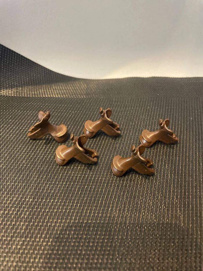 Playmobil lot 5 selles de cheval marron indiens cowboys western écurie haras pièces détachées