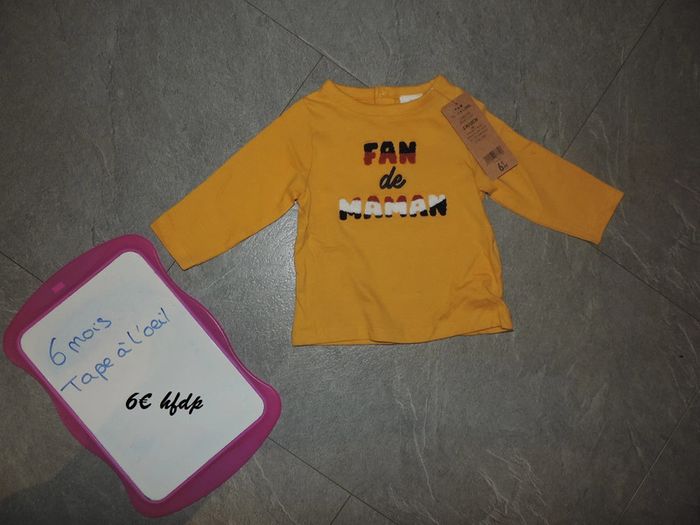 tee shirt tape à l'oeil taille 6 mois neuf