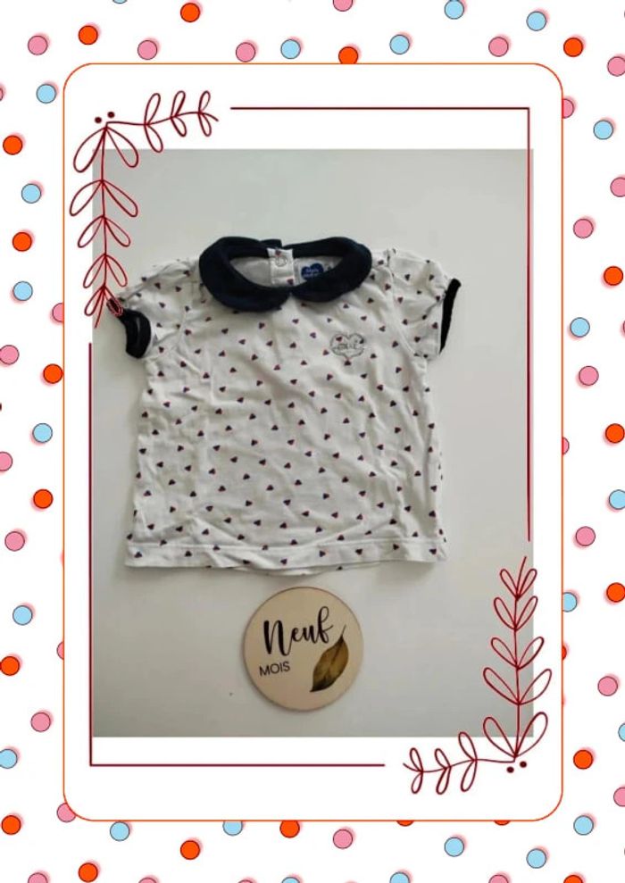 T shirt blanc motifs coeurs