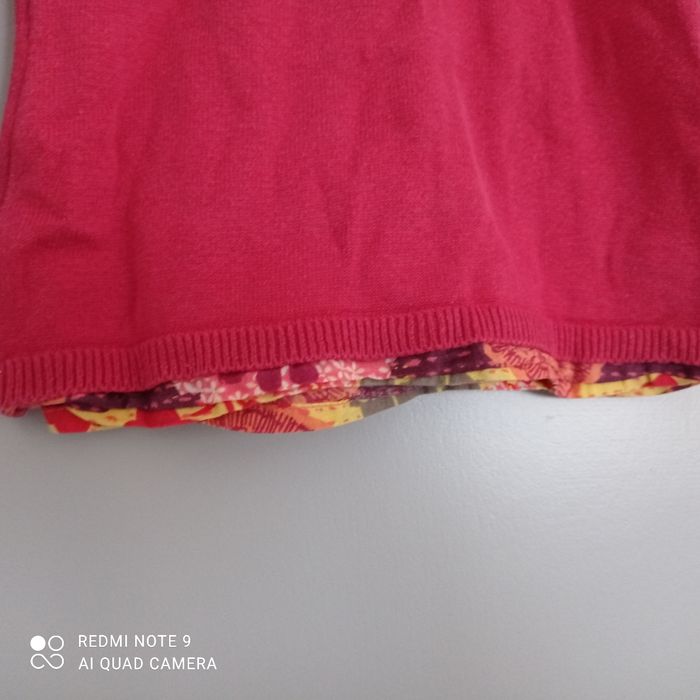 Pull rouge bi-matière 2ans - photo numéro 4